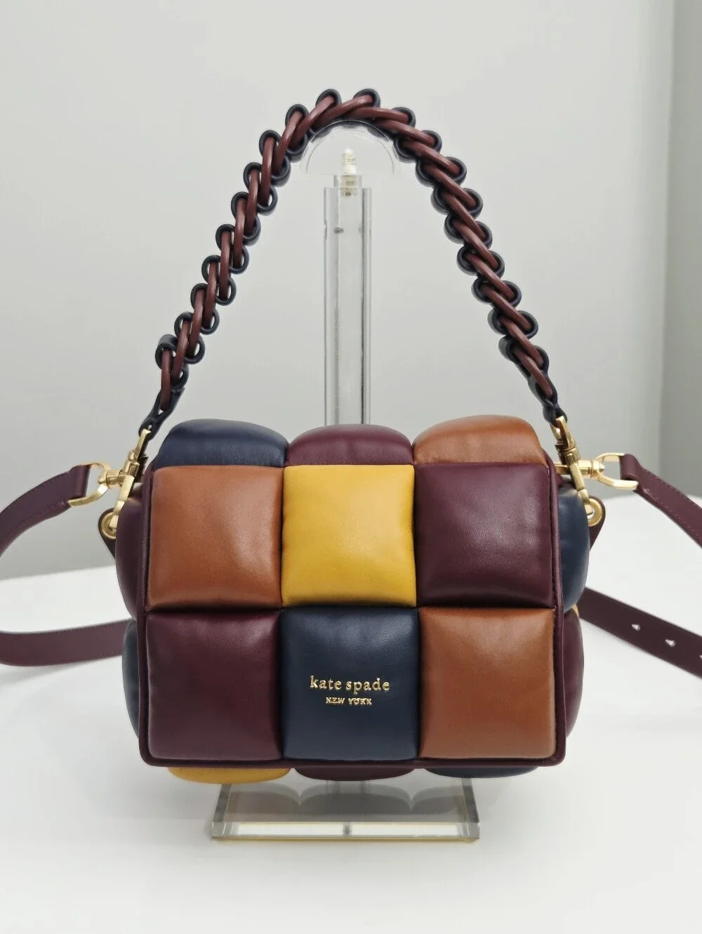 LIKE NEW KATE SPADE BOXXY RUBIX LEATHER BAG - DARK MERLOT